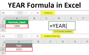 year formula in excel how to use year
