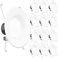 Sunco Lighting Sunco Lighting 12 Pack 5 6 Inch Smooth Recessed Retrofit Kit Dimmable Led Light 13w 75w Replacement 2700k Kelvin Soft White Quick Easy Can Install 830 Lumen Wet Rated