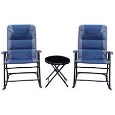 3 pc padded rocking chair patio set at