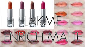 Lakme Enrich Matte Lipstick All 20 Shades Swatches Review