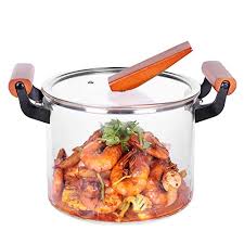 heat resistant glass cooking pot