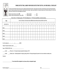 fire alarm testing checklist form