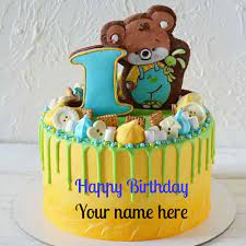 happy 1st birthday wishes name cake for