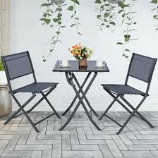 Oxbridge grey small bistro outdoor garden patio furniture set cover 1.52m x 0.82m x.92m/5ft x 2.7ft x 3ft, 5 year guarantee 4.7 out of 5 stars 19 £24.99 £ 24. 3 Pcs Bistro Set Garden Backyard Table Chairs Outdoor Patio Furniture Folding