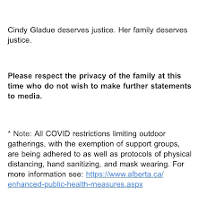 Cindy was very cautious about her personal safety and was fiercely protective of her friends and family. Brandi Morin On Twitter The Family And Supporters Of Cindy Gladue Are Holding An Honouring For Cindy Outside The Edmonton Courthouse On Weds As Bradley Barton Is Re Trialed In Her Murder They