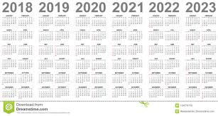 Simple Calendars For Years 2018 2019 2020 2021 2022 2023
