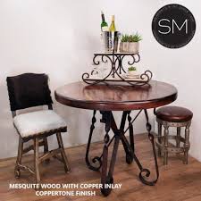 Round Bar Table With Mesquite Wood