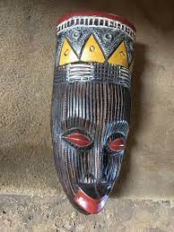 African Wooden Mask Wall Hanging Wooden