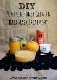 diy pumpkin honey gelatin hair mask