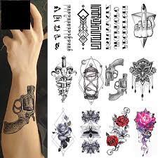 Xqb 241-300 Black And White Temporary Tattoo Sticker For Body Arm Intim  Tattoo Sticker - Buy Water Transfer Tattoos,Waterproof Permenant Tattoos,Cool  Tattoo For Man Product on Alibaba.com