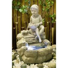 H42cm Girl Pouring Water Feature With