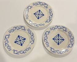 brylane home kitchen blue white plate