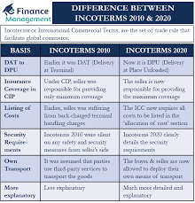 differences between incoterms 2010