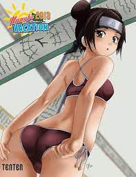 My favorite female character is Tenten she's sexy she has a great  personality and she's strong I mean she's big but not too big small but not  too small if you get