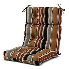 Dining Chair Cushion In Brick Stripe