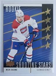 Please keep in mind that the checklist typically will not contain parallel or extremely limited edition cards issued by major brand card companies. 2019 20 Upper Deck Shooting Stars Rookies Ss11 Nick Suzuki Suzuki Upper Deck National Hockey League