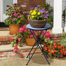 14 Inch Round Mosaic Plant Stand With