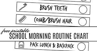 Free Printable School Morning Visual Routine Chart For Kids