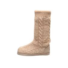 Muk Luks Womens Vanessa Knit Slipper Slouch Boots Marled Ivory Or Americana
