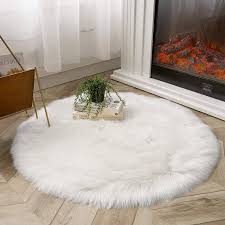 white round faux fur rug luxury fluffy