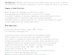 Daycare Resume Objective Resume Example Child Care Worker Resumes