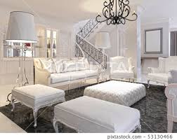 luxury white living room with white