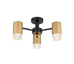 You may want to buy a couple of them and put them along the ceiling to give yourself more. Contemporary 3 Arm Bright Semi Flush Ceiling Light Satin Gold Black