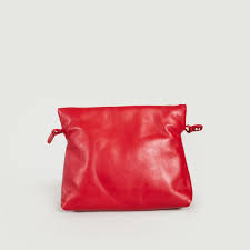 featherweight s leather bag red repetto