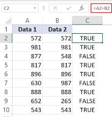 how to compare two columns in excel