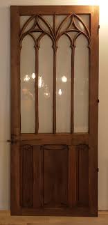 Old Glass Door In Gothic Oak Woodwork