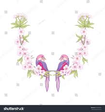 Neck Line Embroidery Designs Pattern Flowers Stock Vector