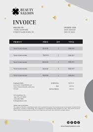 free beauty salon invoice templates to
