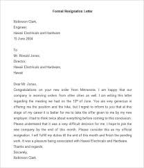 69 resignation letter template word