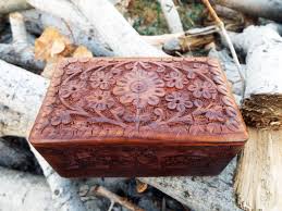 box wooden jewelry carved handmade