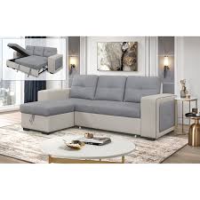 Roma Grey Beige Sofa With Trundle