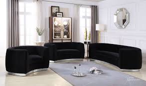 Julian Living Room Set Black Chrome