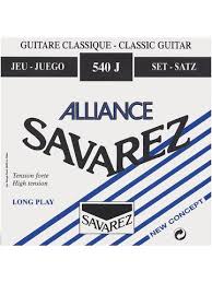Savarez 540j Alliance Classical Guitar Strings Blue Hard Tension Set