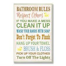 Bathroom Rules Typography Rubber Ducky