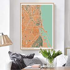 Abstract City Maps Wall Art Famous City