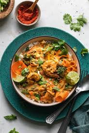 These ingredients are typically ground together in a mortar and pestle. Thai Red Curry With Shrimp Vegetables And Infused Rice