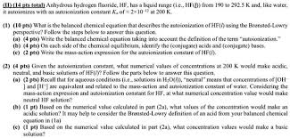 Anhydrous Hydrogen Fluoride Hf Has L