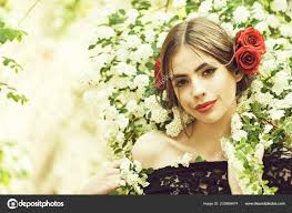 fashionable spanish makeup rose flower