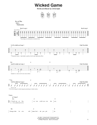 Wicked game is a song by american rock musician chris isaak, released from his third studio album heart shaped world (1989). Wicked Game By Chris Isaak Guitar Lead Sheet Guitar Instructor