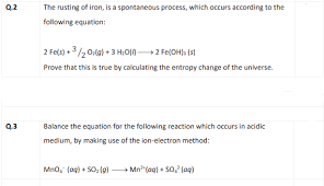 Solved Q 2 The Rusting Of Iron Is A