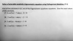 Trigonometric Quadratic Equations