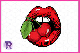 y lips biting cherry sublimation