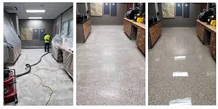Epoxy is highly resistance to dust, dirt, and fluids making cleaning your floor coating a simple task. Vinyl Flake Epoxy Flooring