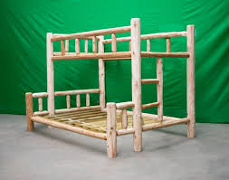 Queen Handcrafted Log Bunk Bed
