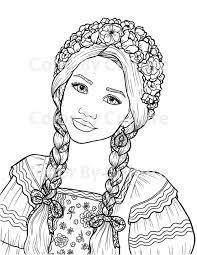 Click the button below to download and print this coloring sheet. Ukrainian Girl Coloring Page Color By Culture