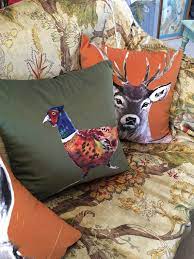 Stag Deer Cushion Cover Burnt Orange